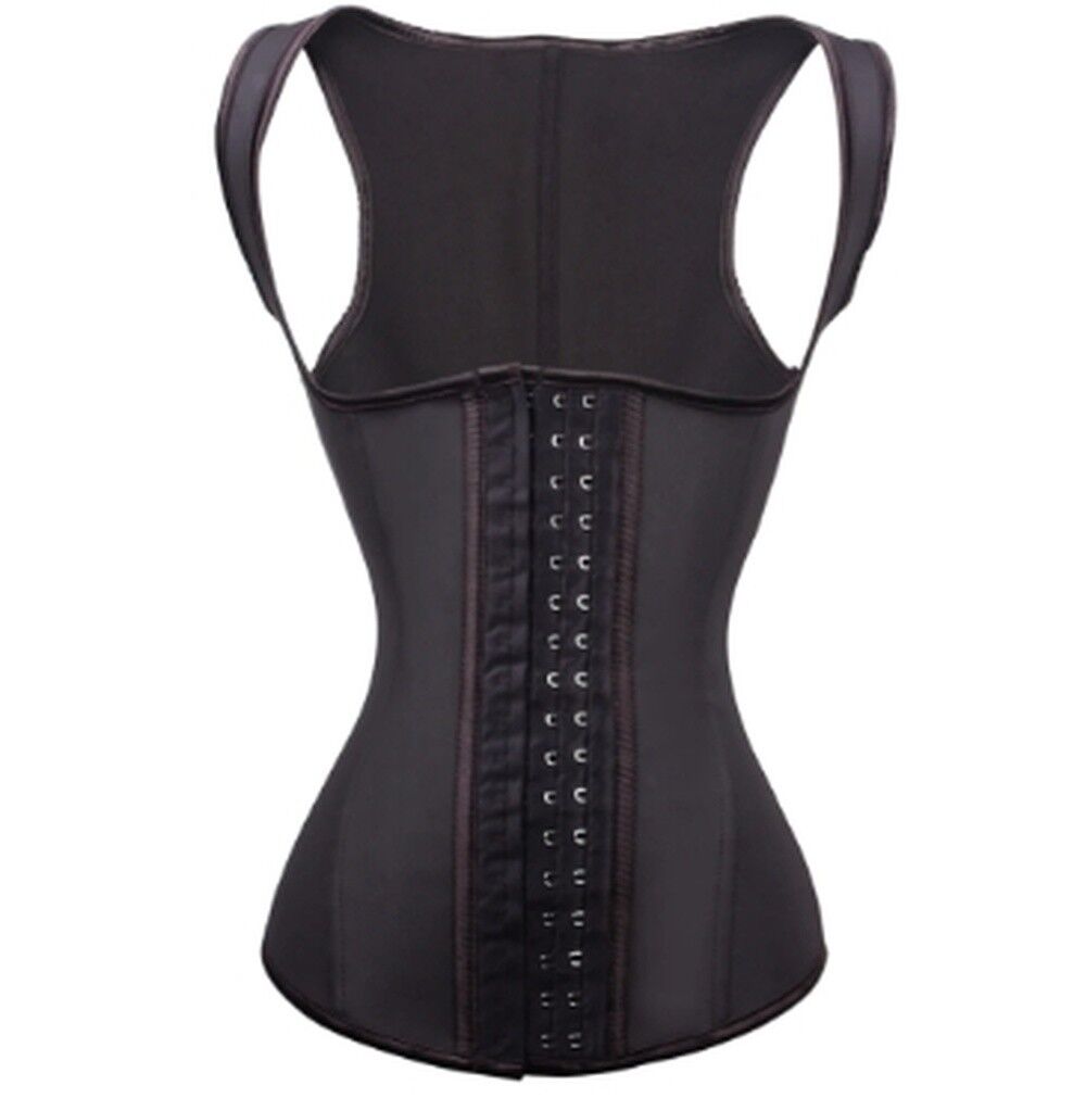 Body Shaper Corset Bodysuit Latex Nude Waist Trainer Vest with Hooks 9 Steel