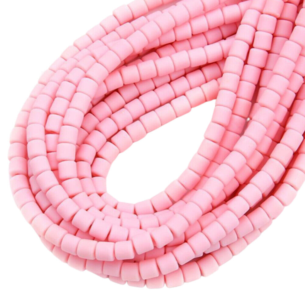 US 10-20Strand 610Pc Vinyl Spacer Cylinder Polymer Clay Bead Handmade DIY Making