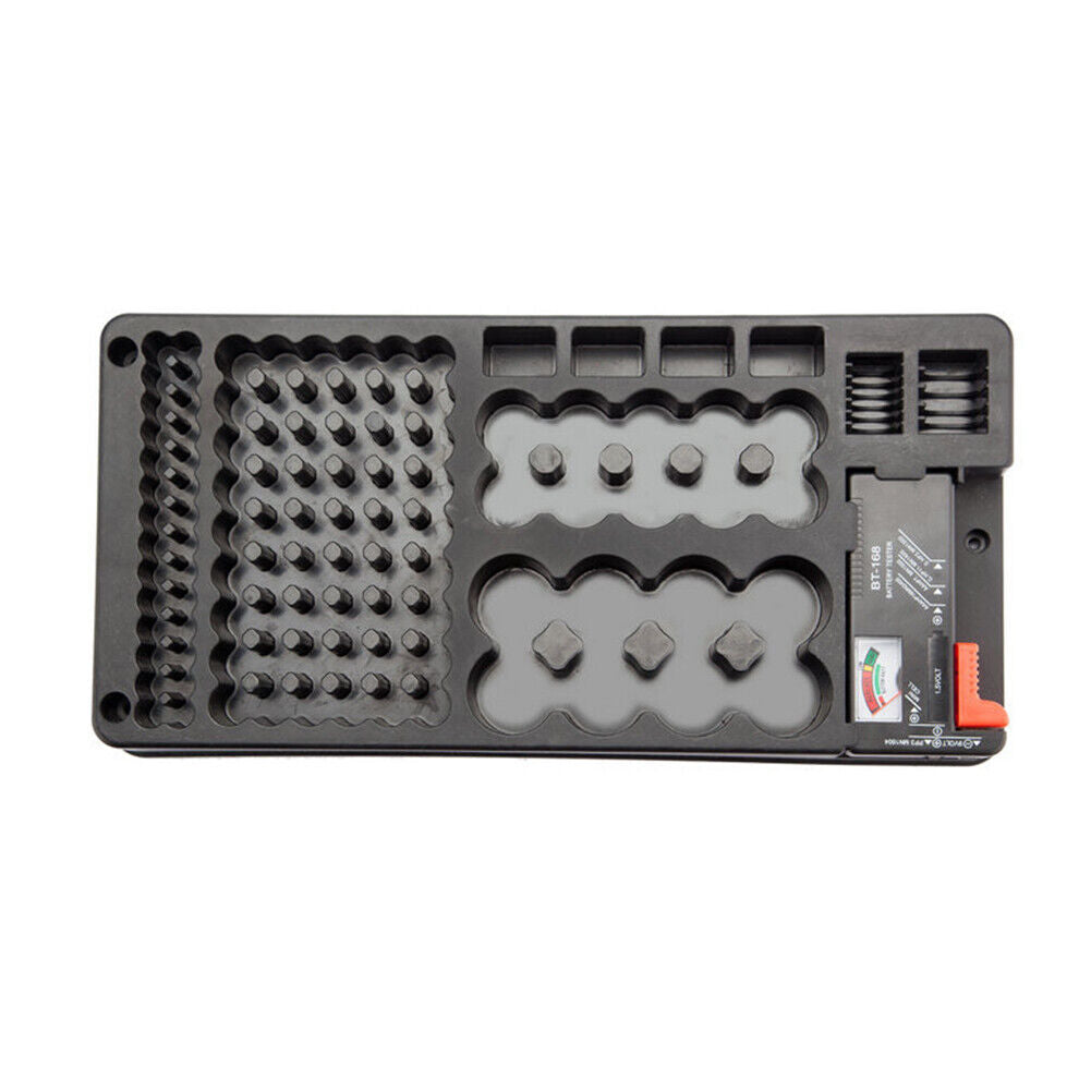 US Battery Storage Organizer Case with Removable Tester for AAA AA 9V C D