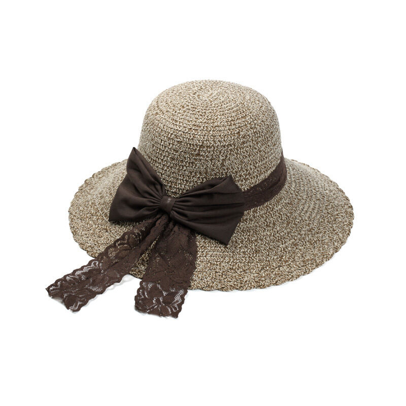 Magik Straw Hat Vintage Ladies Derby Summer Beach Large Brim Sun Caps UPF 50+