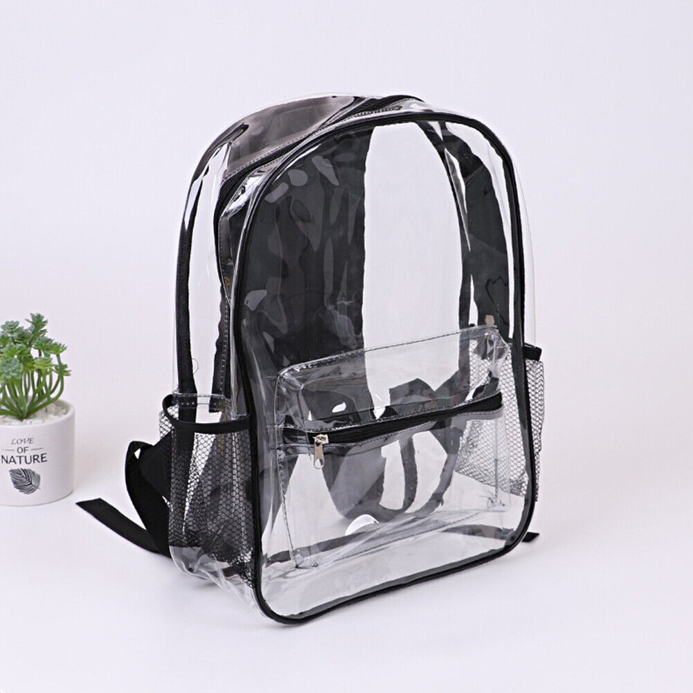 US 2 Pack Heavy Duty Clear Transparent Backpack See Through Book-bag