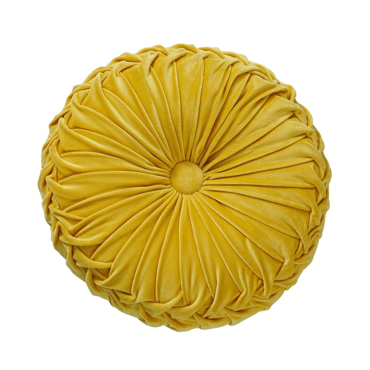 Round Throw Pillow Round Velvet Pillow Pleated Round Filled Pillow