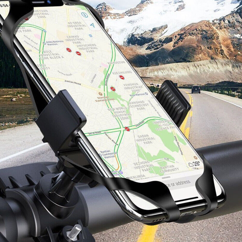 US 2-4 Pc Cell Phone Silicone Mount Holder GPS Motorcycle MTB Bike Bicycle 360