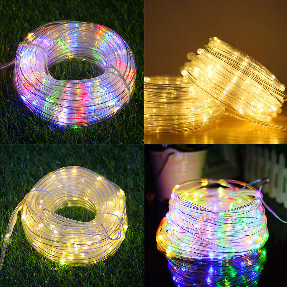 US 33FT 100 LED Strip Rope Light Tube String Outdoor Garden Party Decoration