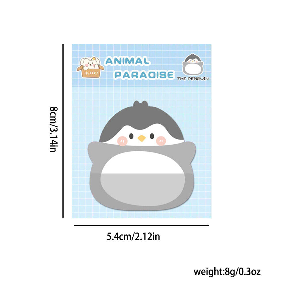 US 16-32 Pcs (320-640 pages Total) Sticky Notes Cute Animal-Shaped Bookmark Pads