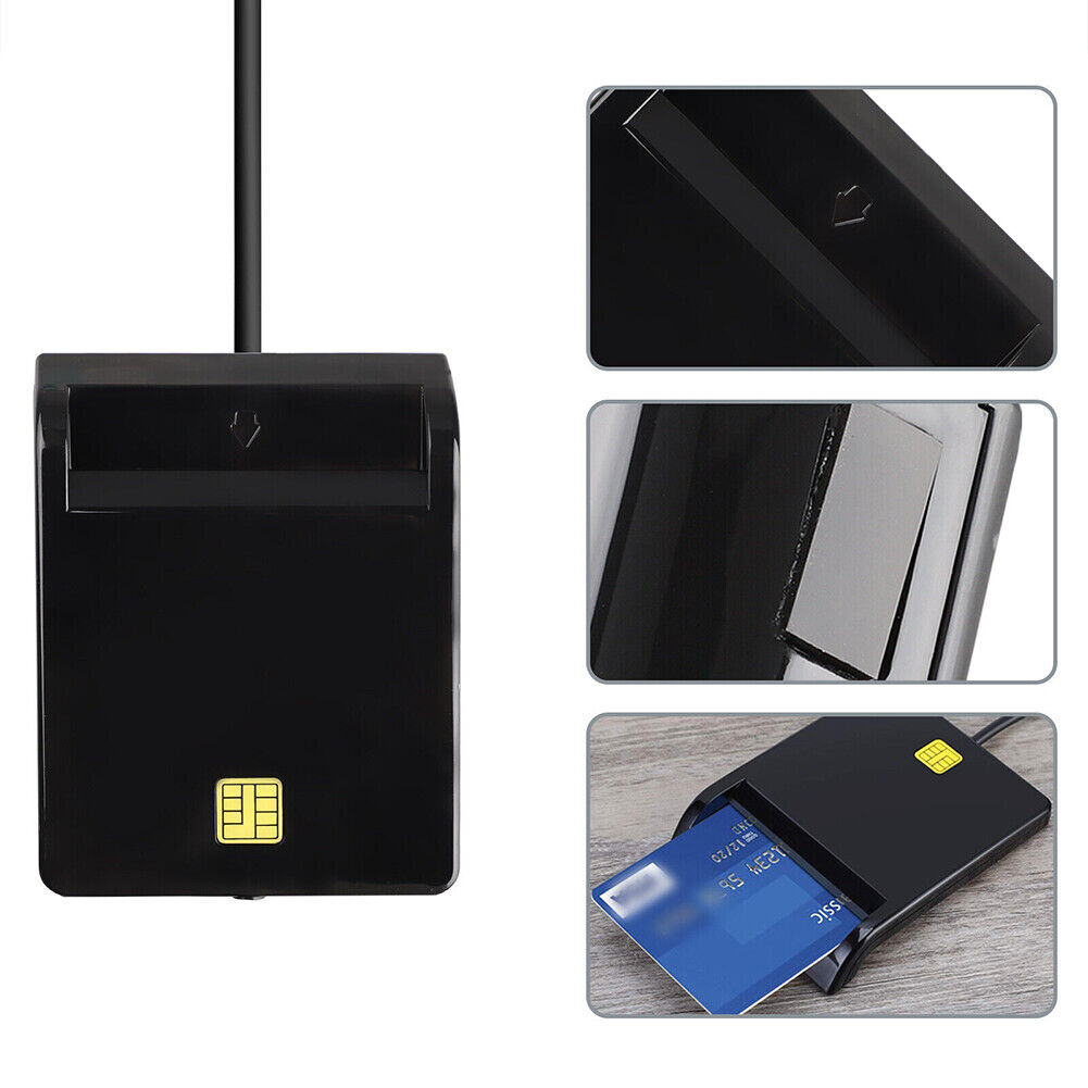 US 1-2 Pack USB Common Access CAC Smart Card Reader For Common Access Government