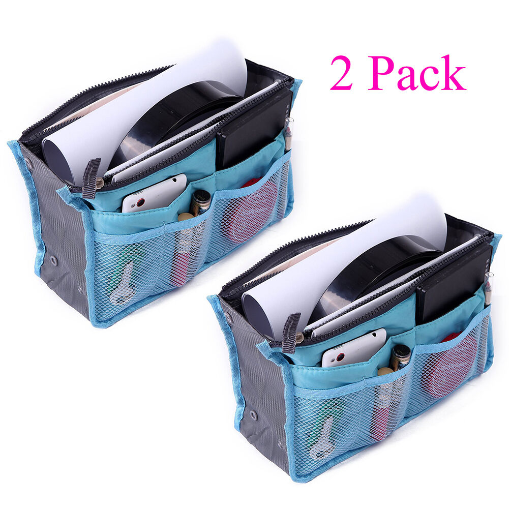 2 Pack Travel Insert Handbag Purse Large Liner Organizer Tidy Bags