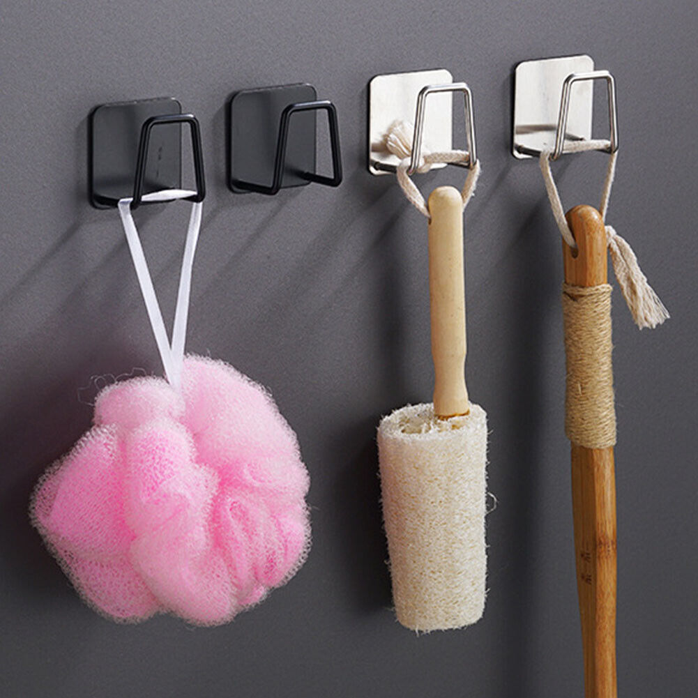 US 5-10 Pack Adhesive Sponge Holder Kitchen Sink Caddy Stainless Steel Hook Tool