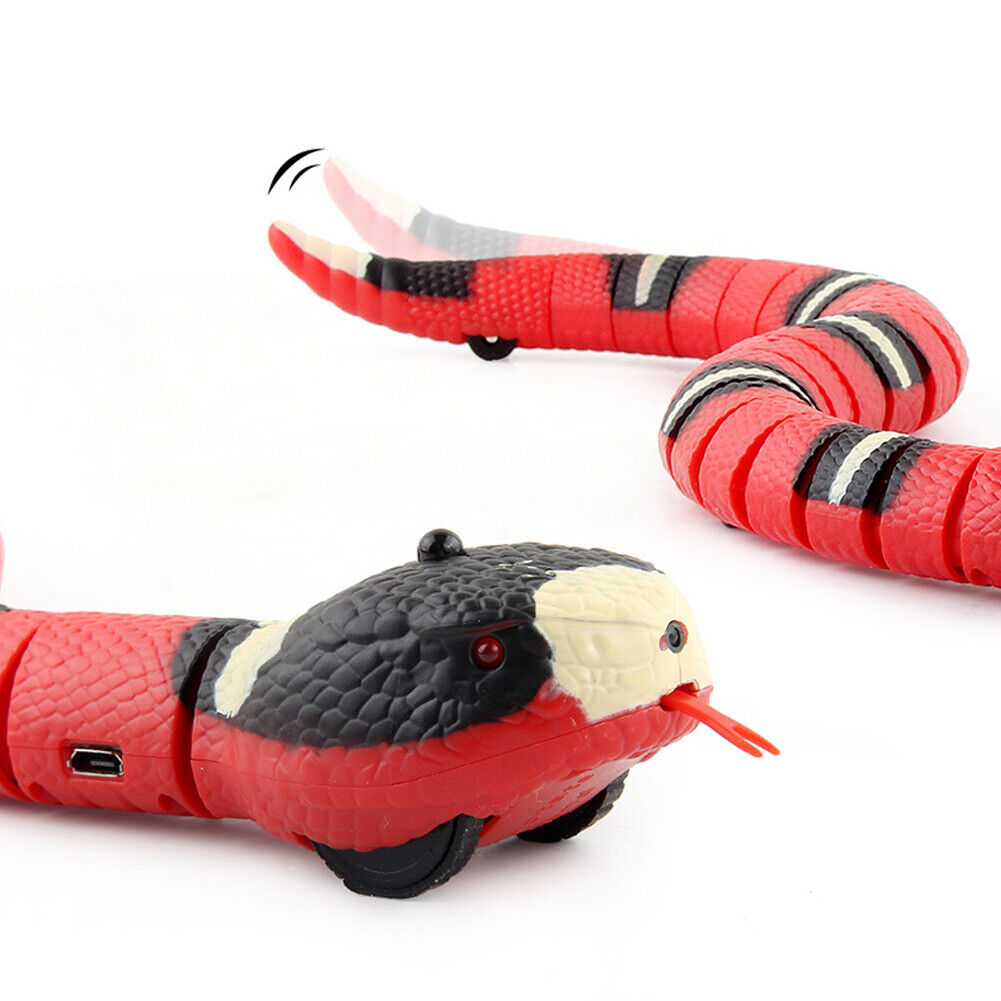 US 1-2 Pack USB Charging Smart Sensing Snake Electron Interactive Cat Dog Toys