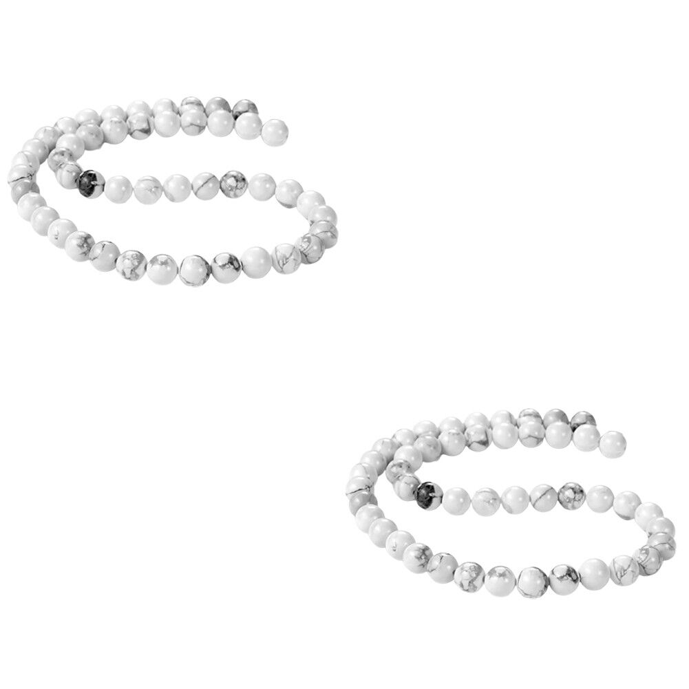 US 8mm 15" Strands Natural Polished Howlite Stone Loose Bead For Jewelry Making