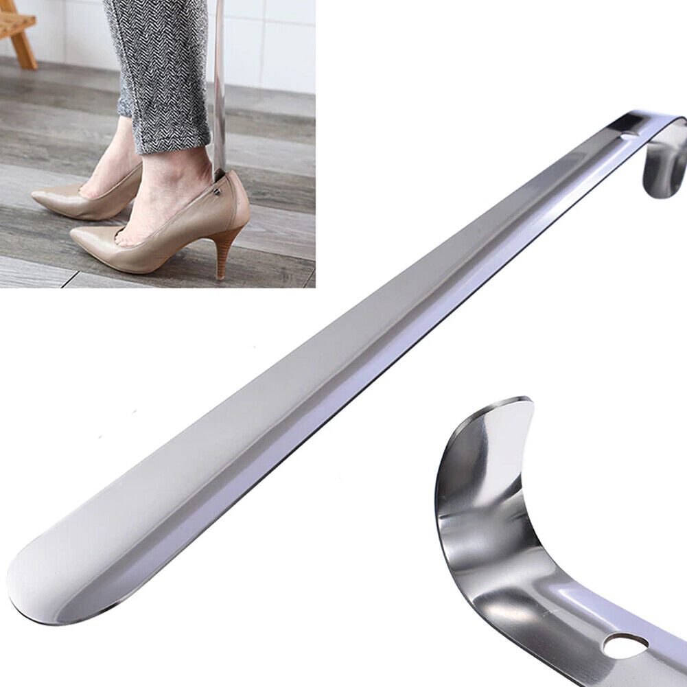 US 22" Extra Long Handle Shoe Horn Stainless Steel Metal Shoes Remover Shoehorn