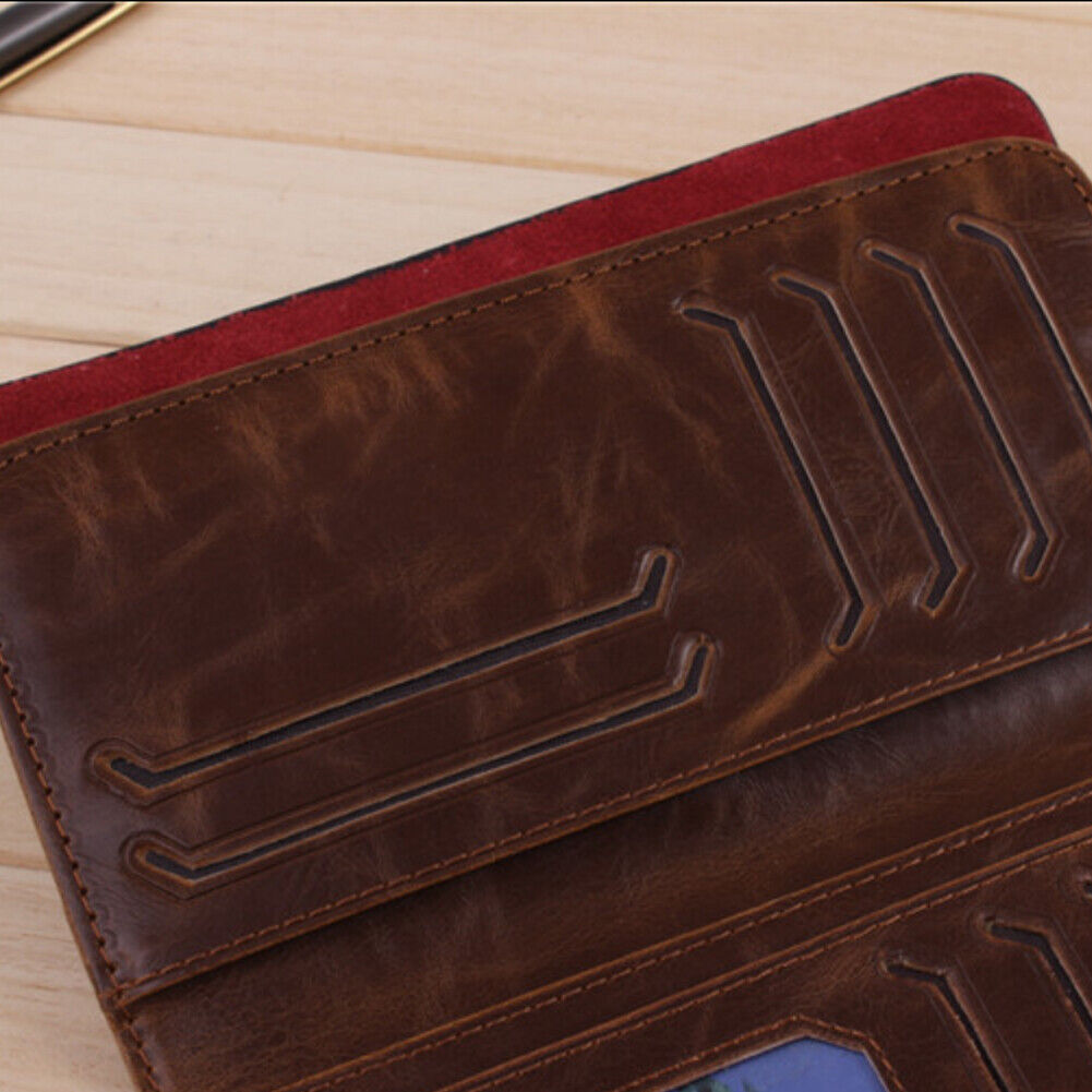 US 1-2 Pack Men Leather Wallet Bifold ID Card Holder Check Clutch Billfold Purse