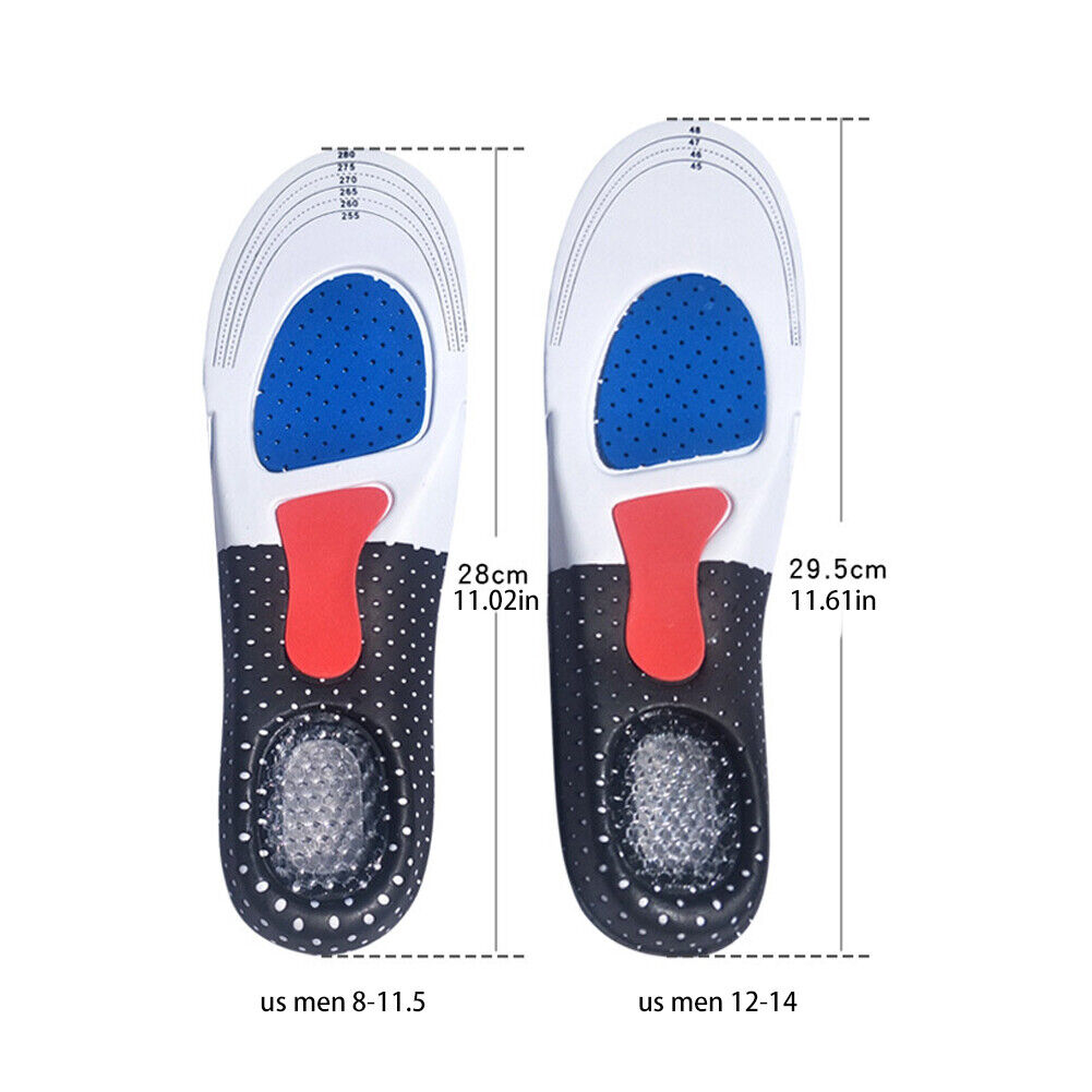 US Orthotic Arch Support Shoe Insoles for Plantar Fasciitis Flat Feet Heel Pain