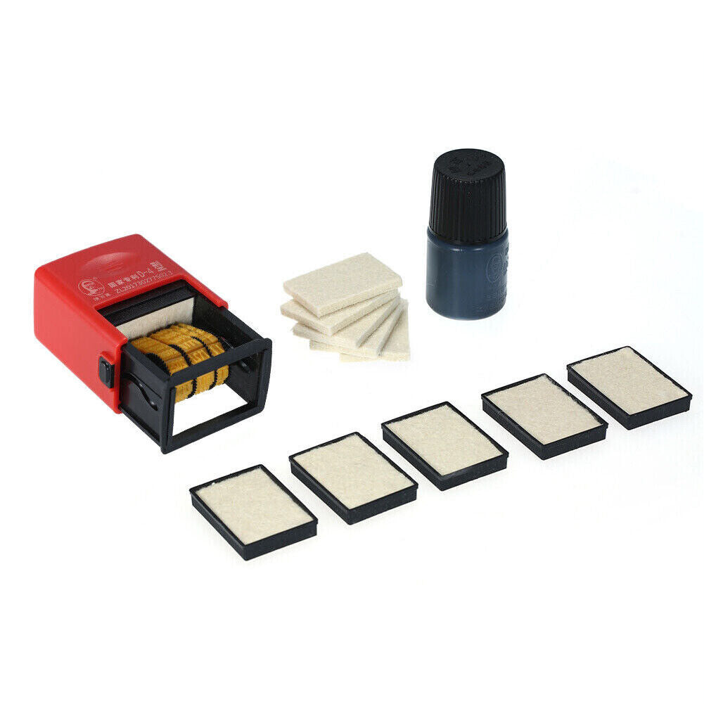 US 1-2 Pack Self Inking Rubber Date Office Stamp Handheld Date Stamp Plastic Bag