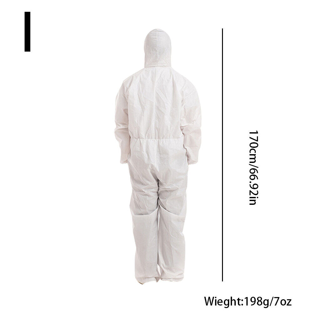 US 2-4 Pack Disposable Coverall PPE Suit Biohazard Chemical Protection Isolation