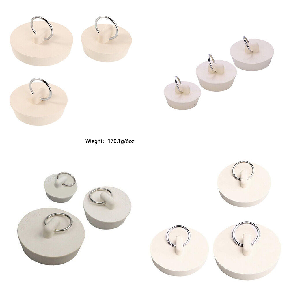 US 3-6 Pack Universal Rubber Drain Stopper Bathroom Sink Tub Kitchen Stop Plug