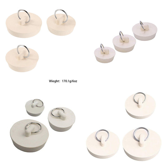 US 3-6 Pack Universal Rubber Drain Stopper Bathroom Sink Tub Kitchen Stop Plug