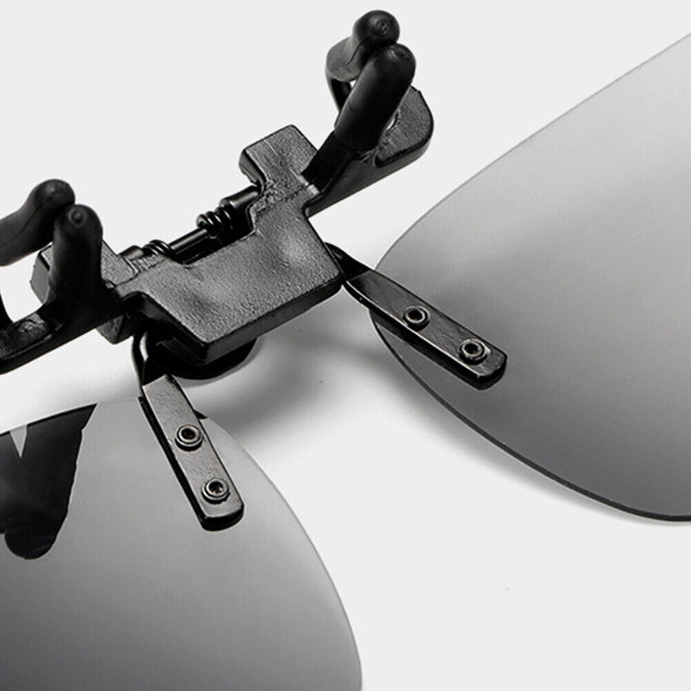 US 2-4 Pc Flip Up Clip On Sunglasses Glasses Polarized Night Vision Driving Len