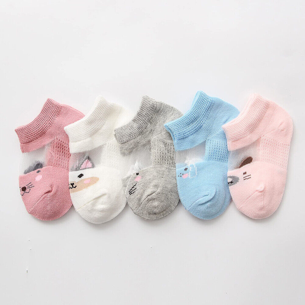 US 10 Pairs Baby Infant Toddler Kid Soft Mesh Sheer Light Anti-Odor Summer Socks