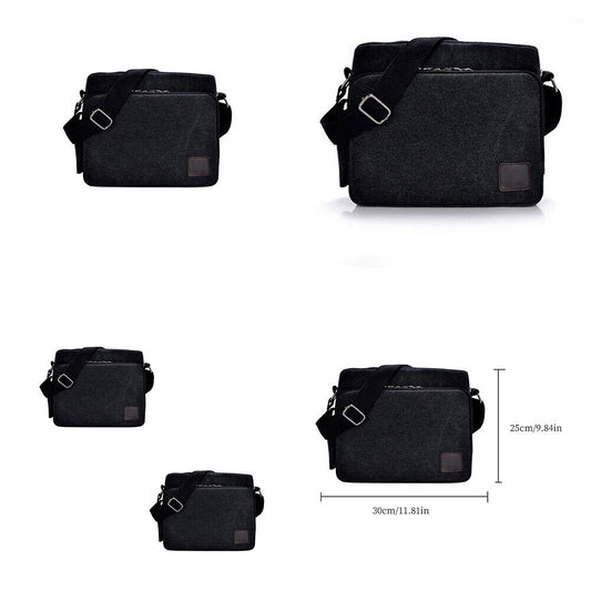 US 2 Pack Men Vintage Military Canvas Crossbody Bag School Satchel Messenger