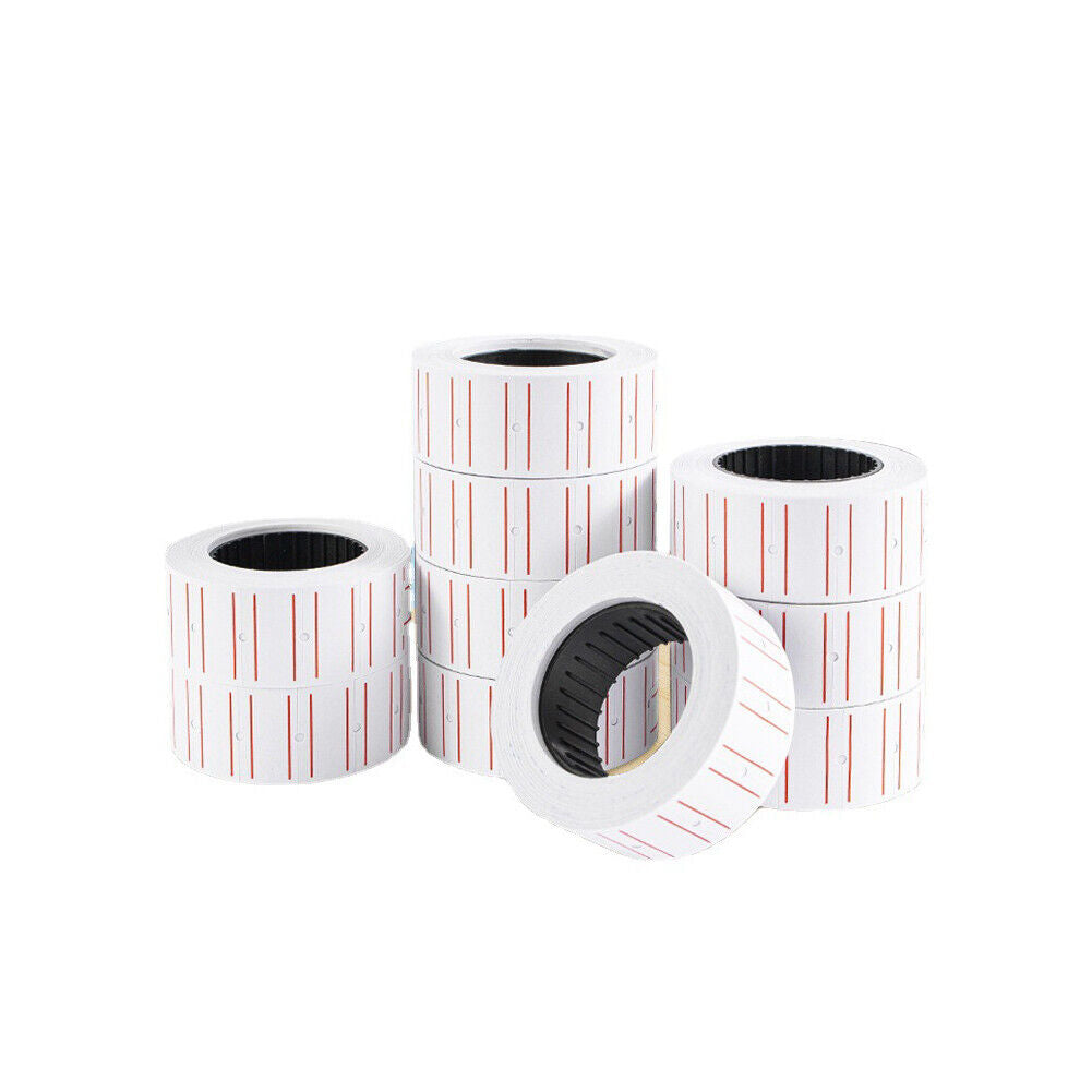 US 5000-10000Pc White Red Line Tags Labels Refill MX-5500 Gun Price Sticker