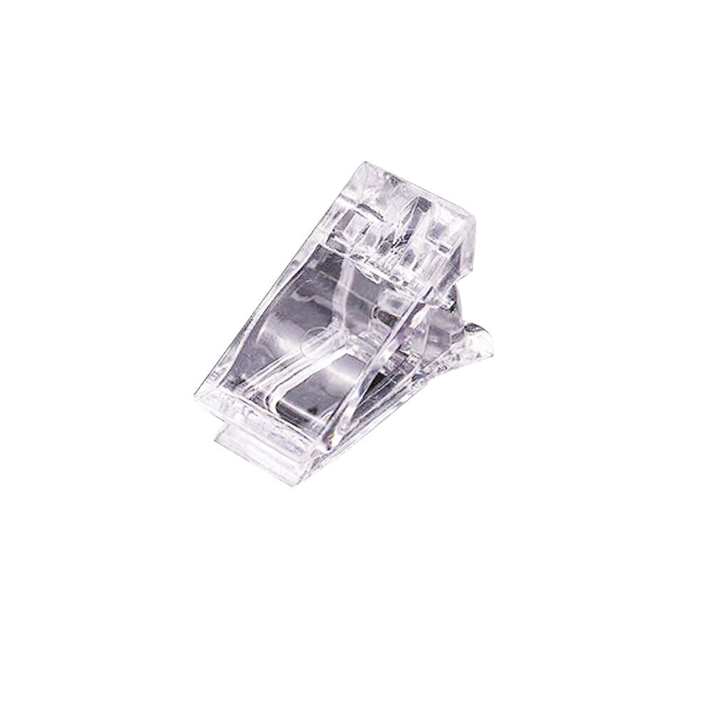 US 20-40 Pc Clear Poly Nail Gel Tips Clip for Quick Building Extension DIY Clamp
