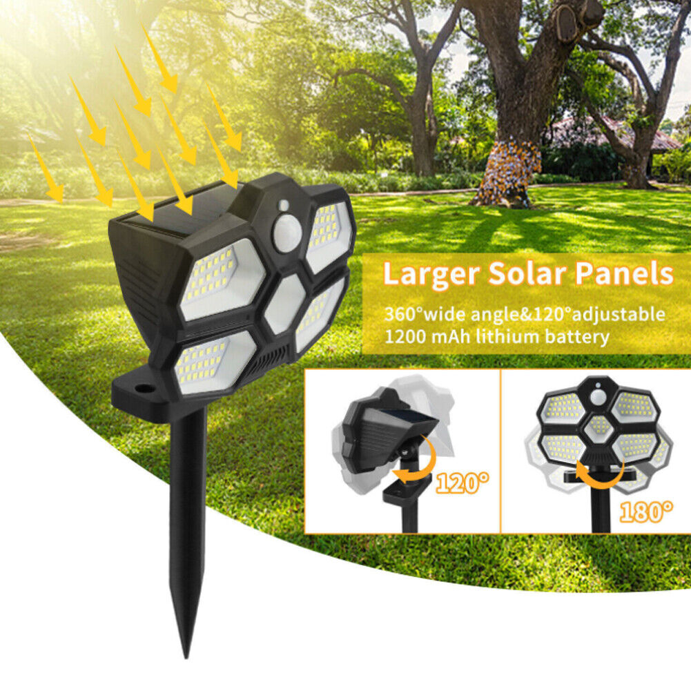 US 1-2 Pcs Solar Panel Spot Light Outdoor Waterproof Garden Landscape Spotlights