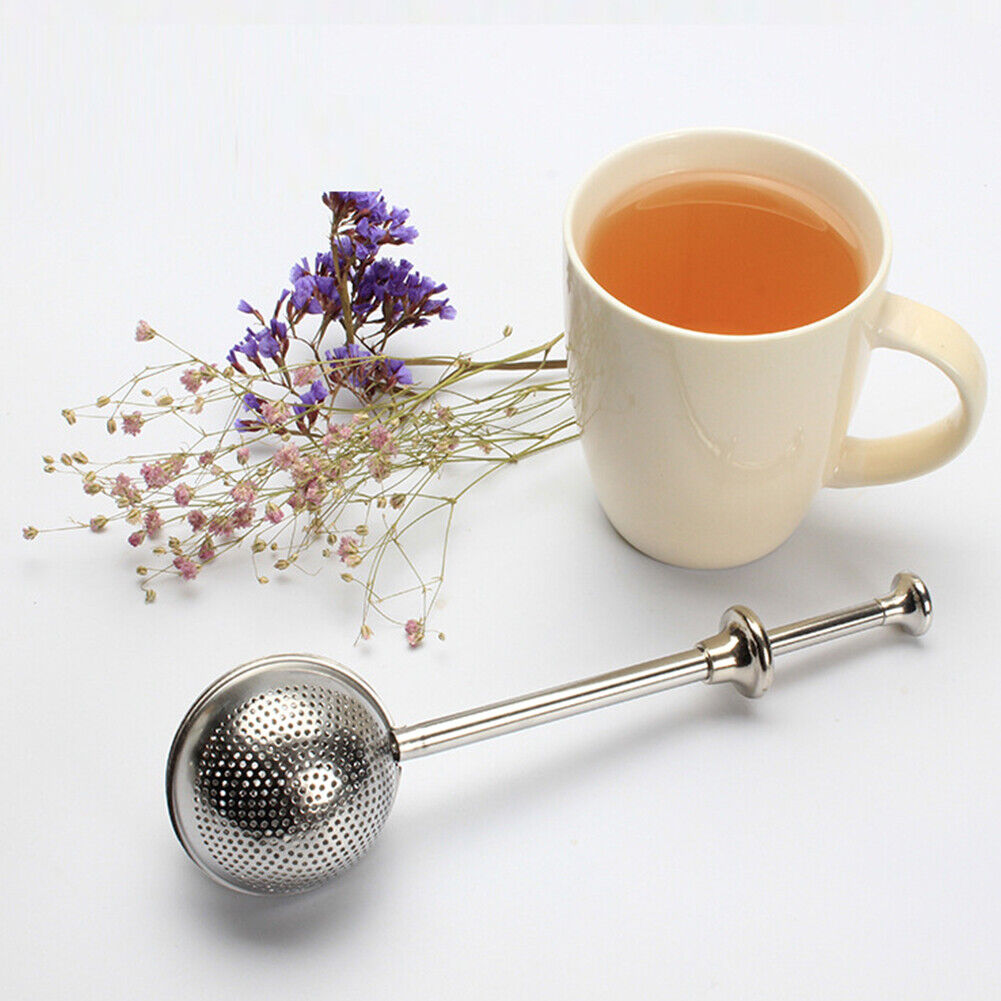 US 1-2 Pack Long Handle Tea Strainer Ball Reusable Stainless Steel Infuser