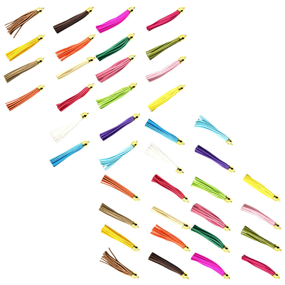 US 20-40 Pack 3" Faux Suede Tassel Pendants Keychain For Jewelry Making 20Colors