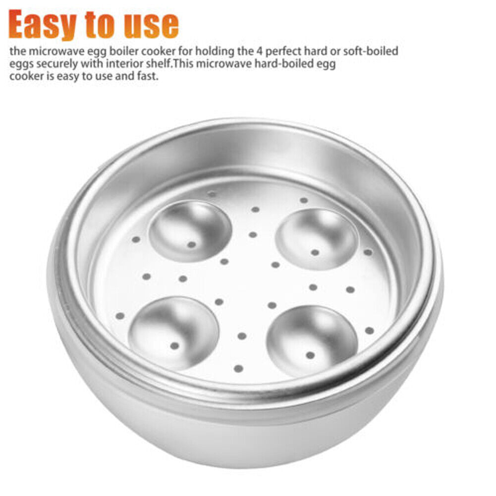 US 2-4Pc Wireless Microwave Hardboiled Egg Maker Shell Steamer Kitchen Cook Tool