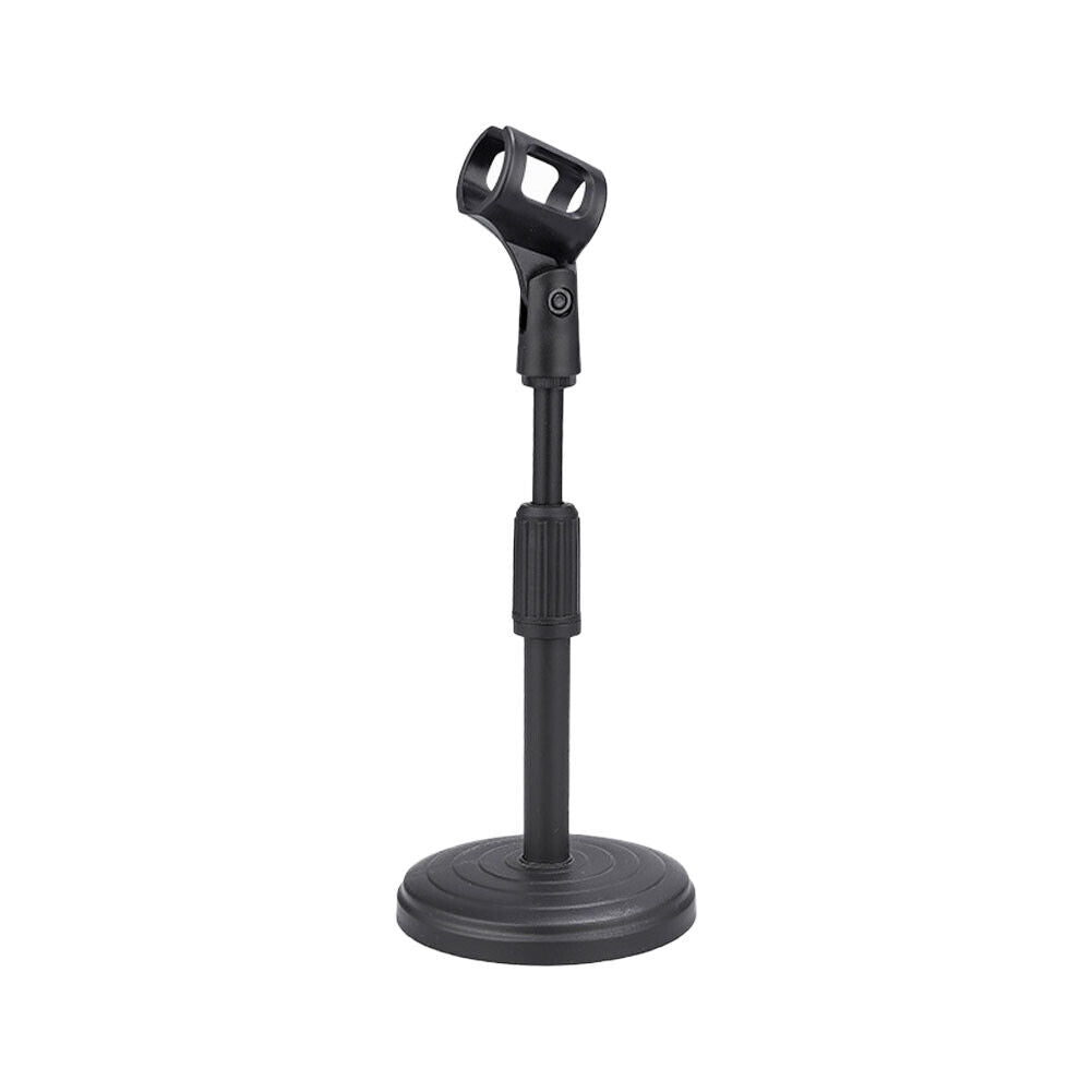 US 2-4 Pcs Adjustable Desktop Microphone Stand Mini Round Base Foldable Mic Clip