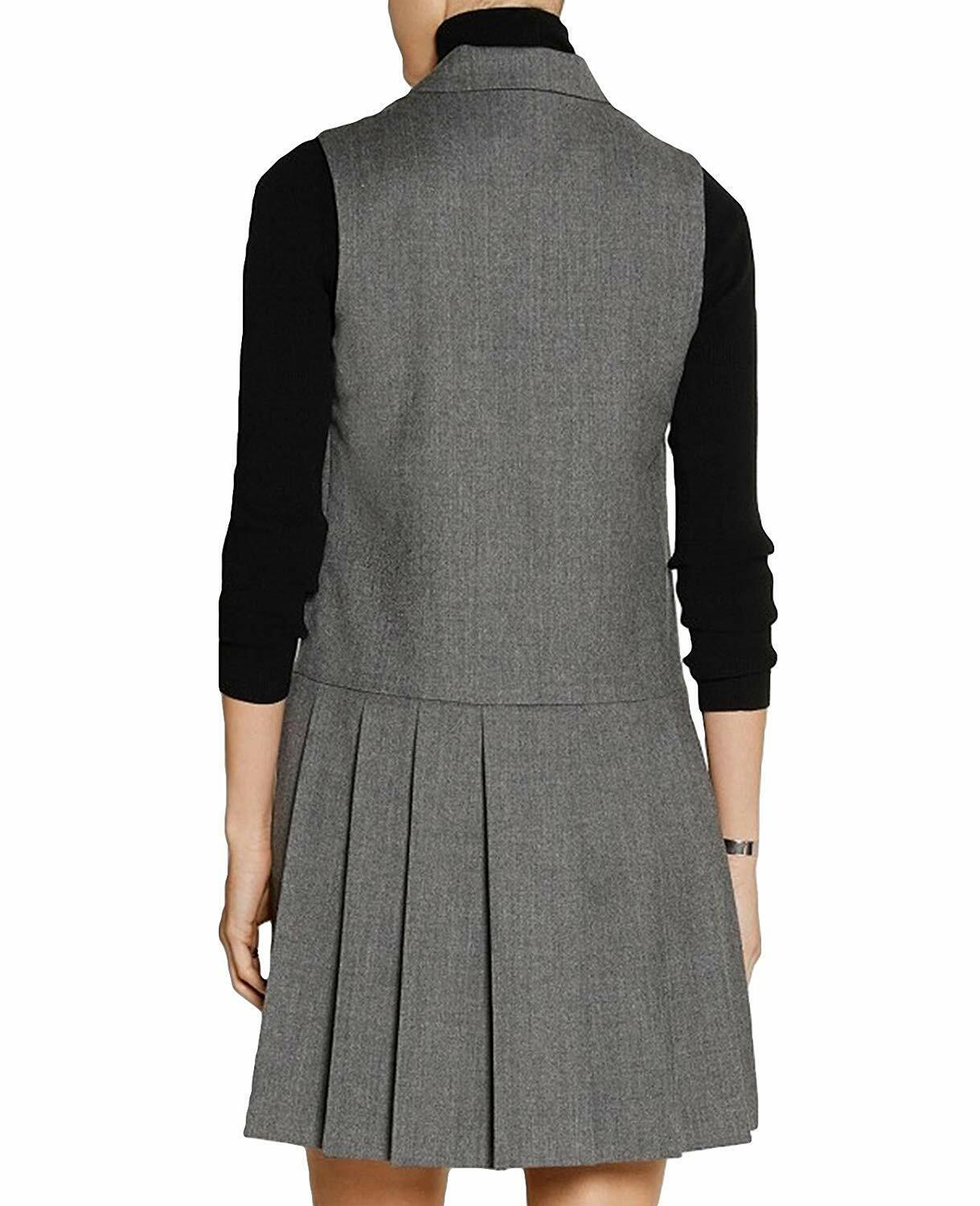 MFrannie Womens Tweed Notched Lapels Two Buckle Longline Autumn Suit Vest