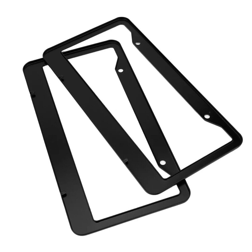 US 2-4Pc Black License Plate Frame Tag Cover Stainless Front Back Universal