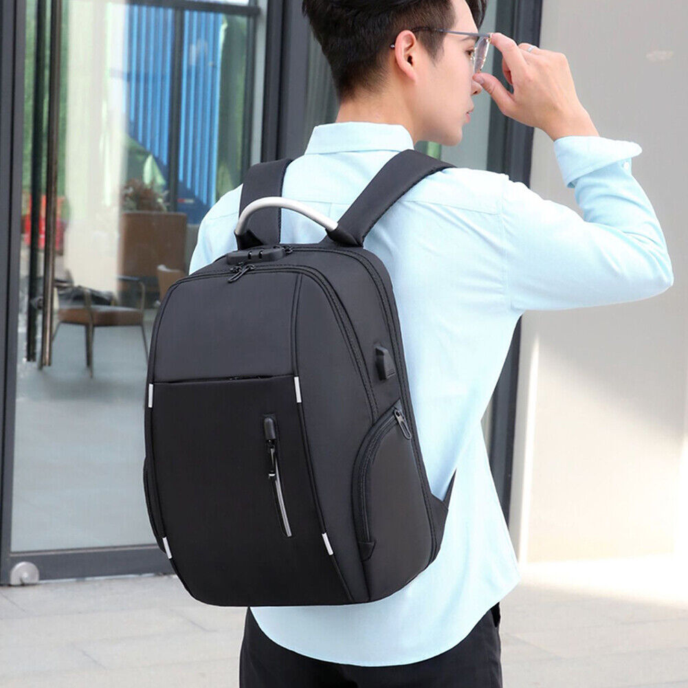 US Men Anti Theft X Large 17.3" Laptop Backpack USB Travel School Business Bag