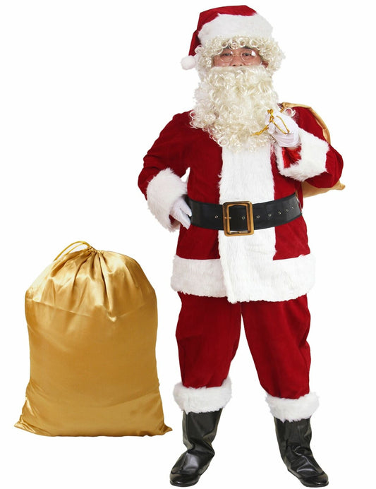 ADOMI Santa Suit 10pc. Plush Adult Costume