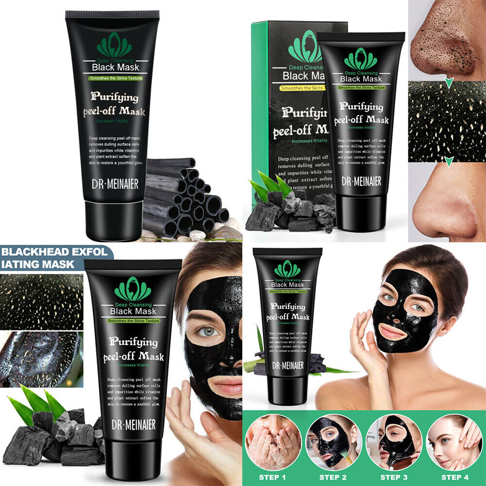 US 1-2 Pc Blackhead Remover Peel Off Charcoal Mask Facial Cleansing Pore Control