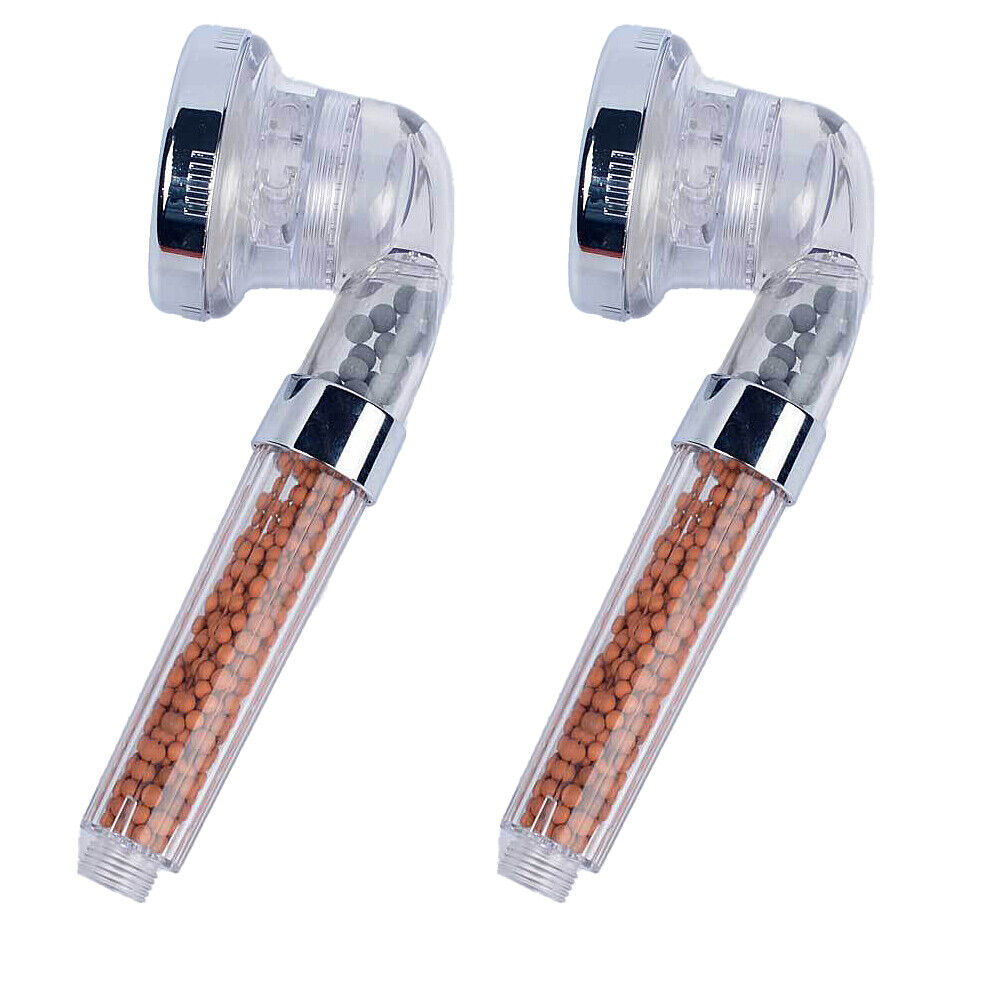 US 1~2Pc High Pressure Handheld Shower Head Water Saving Spray with Ionic Filter