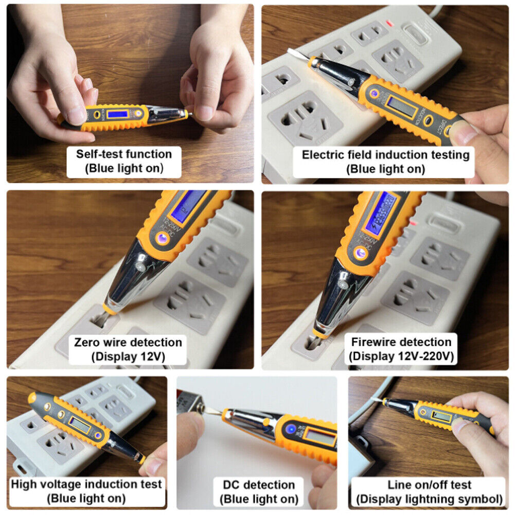 US 2-4 Pcs Electric Voltage Detector Pen Non-Contact Test Pen AC Sensor 12-1000V