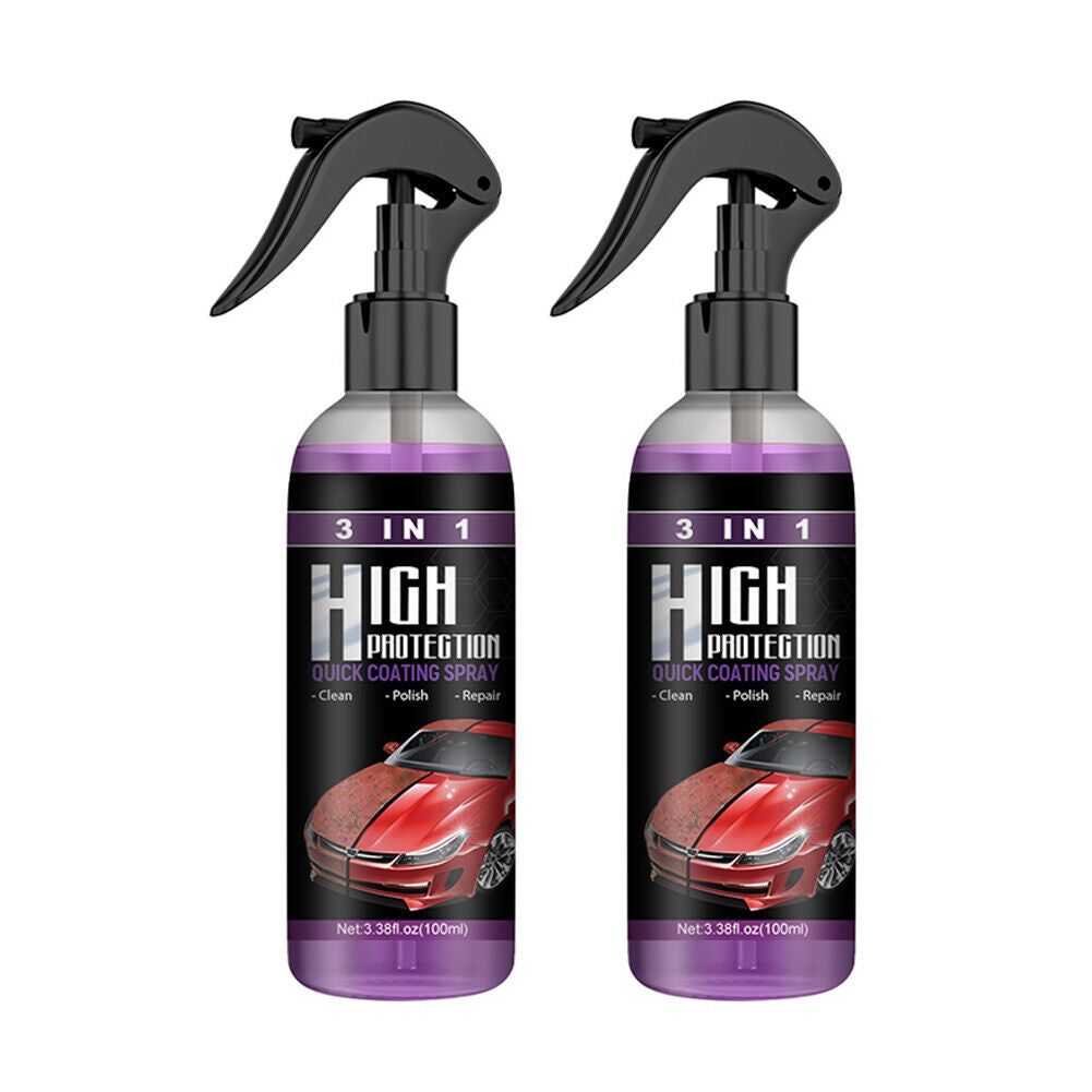 US 3 in 1 High Protection Quick Car Coat Ceramic Coating Spray Hydrophobic 100ML