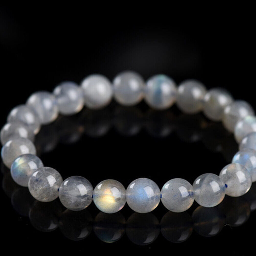 US 6/8 mm Light Gray Labradorite Bead Genuine Natural Grade 3A Gemstone Round