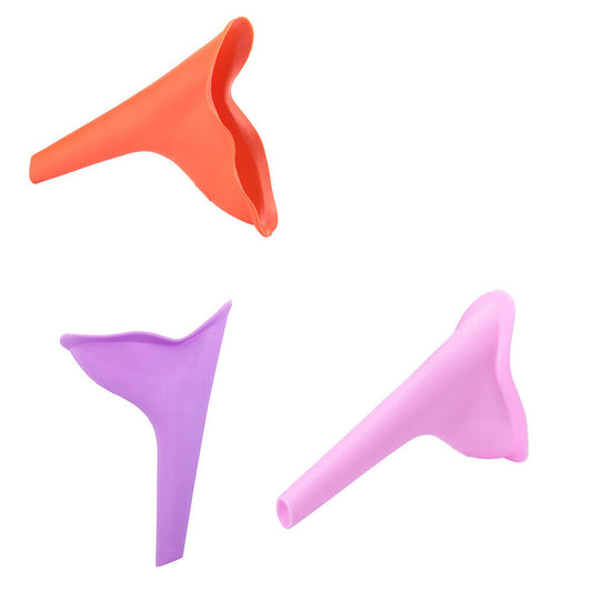 US 3-6 Pcs Reusable Travel Silicone Portable Lady Urinal Pee Funnel Urine Device