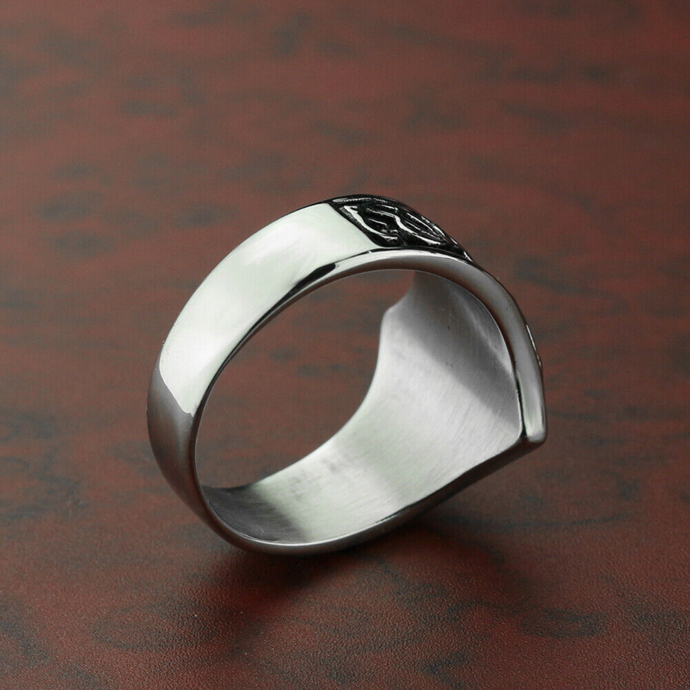 US 2-4 Pcs Mens Celtic Wiccan Pagan Pentagram Star Ring Stainless Steel Size