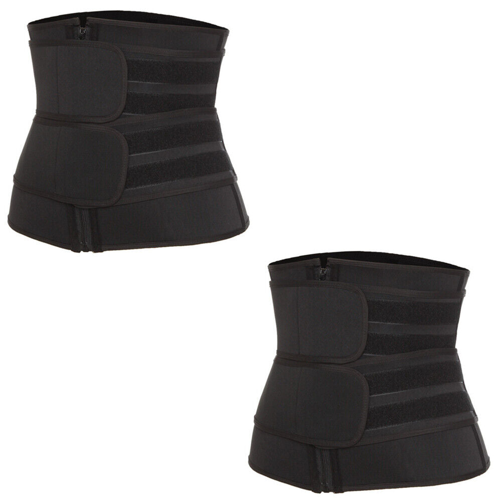 US 1-2 Pack Women Waist Trainer Corset Sauna Sweat Weight Loss Body Shaper