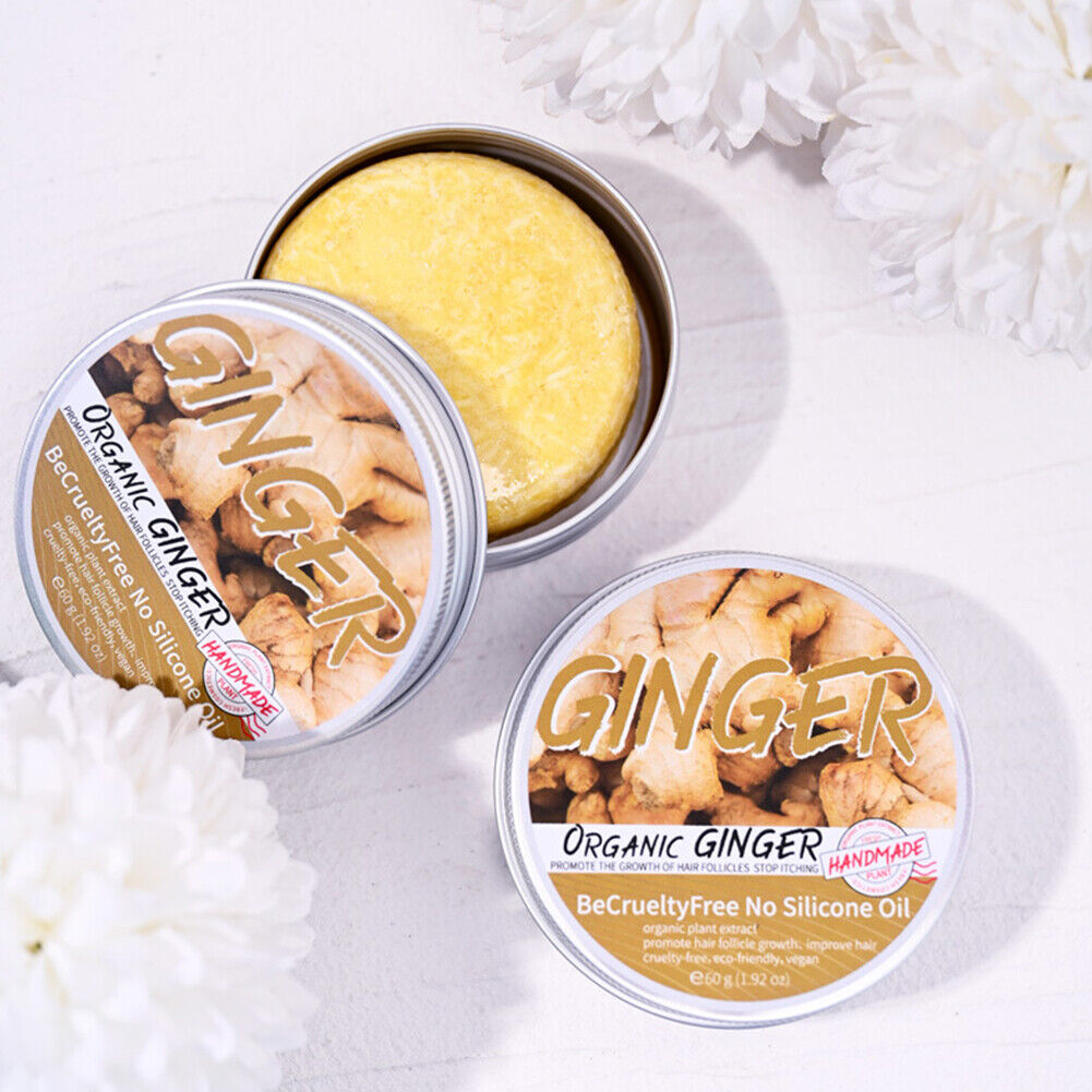 US 1-2 Pc Ginger Hair Regrowth Shampoo Bar Promote Growth Natural Organic Ginger