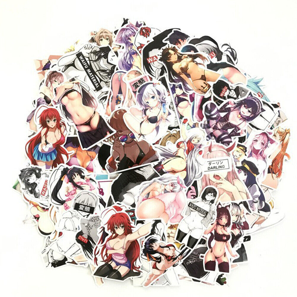 US 100-200 Pcs Sexy Anime Stickers Waifu Girl Explicit Beautiful Gorgeous Vinyl
