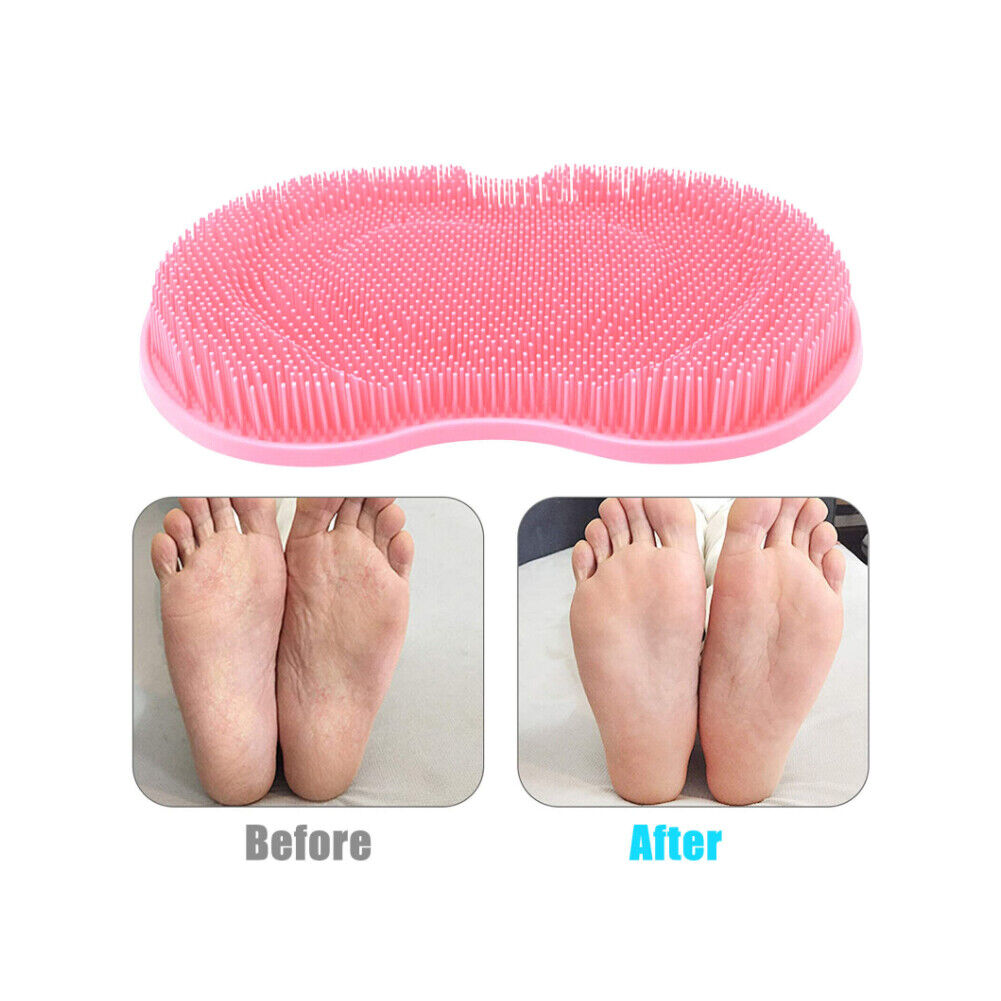 US 1-2 Pcs Shower Foot Back Scrubber Silicone Bath Massage Pad Body Wall Mounted