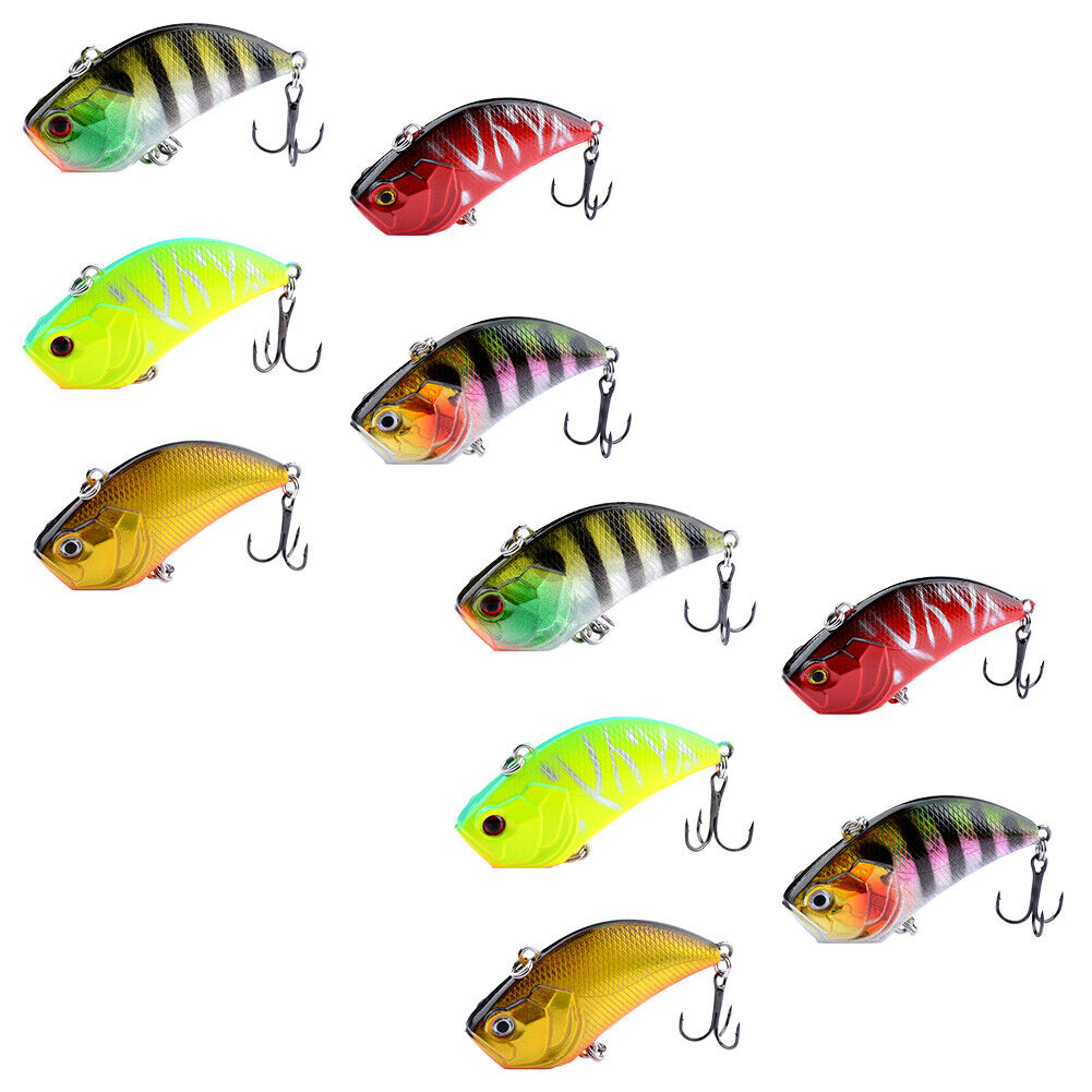 US 5-10 Pc Vibration Crank Bait Fishing Lures 3/4 oz Lipless Crankbait Portable