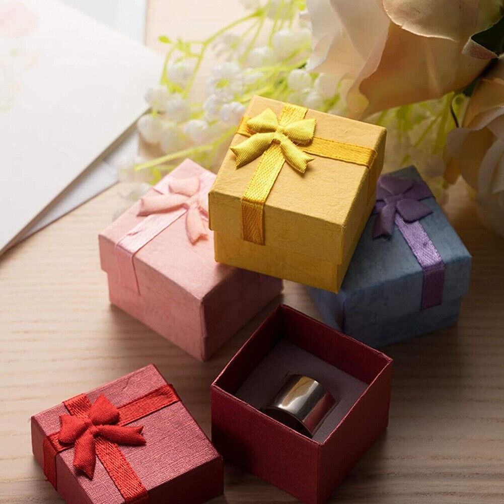 US 48-96 Pack Jewelry Gifts Boxes Rings Necklaces Earrings Cardboard Velvet Pad