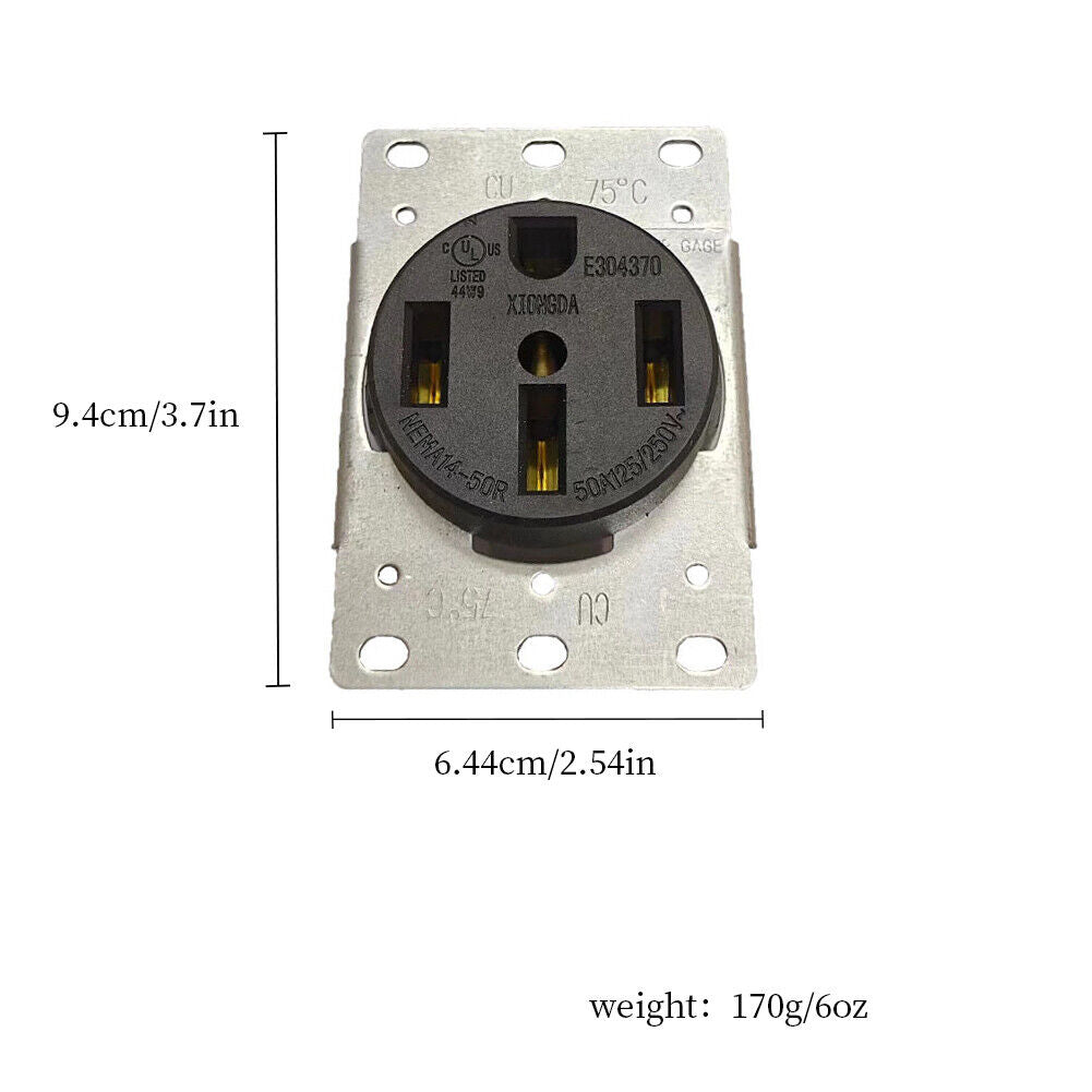 US 2Pc NEMA 14-50R 4 Prong 50 Amp RV Receptacle Wall Outlet 1450 EV Dryer Range
