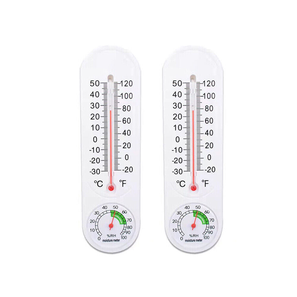 US 1-2 Pack Vertical Thermometer Hygrometer Indoor Outdoor Thermometer Wireless